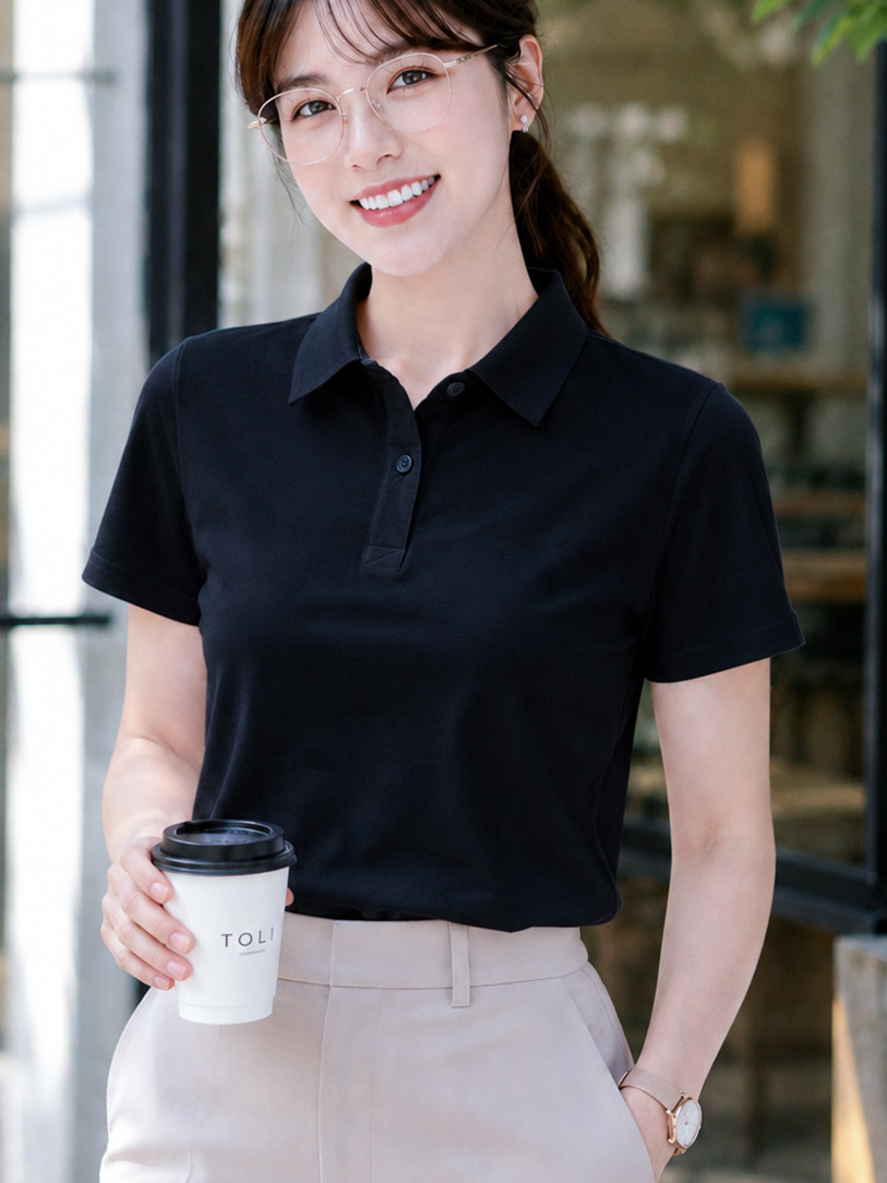 Áo polo nữ TOLI PLM46 – Cotton mềm, form suông thanh lịch, cổ sơ-mi gọn gàng, mặc đi làm & mỗi ngày