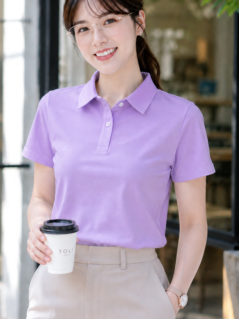 Áo polo nữ TOLI PLM47 – Cotton mềm, form suông thanh lịch, cổ sơ-mi gọn gàng, mặc đi làm & mỗi ngày