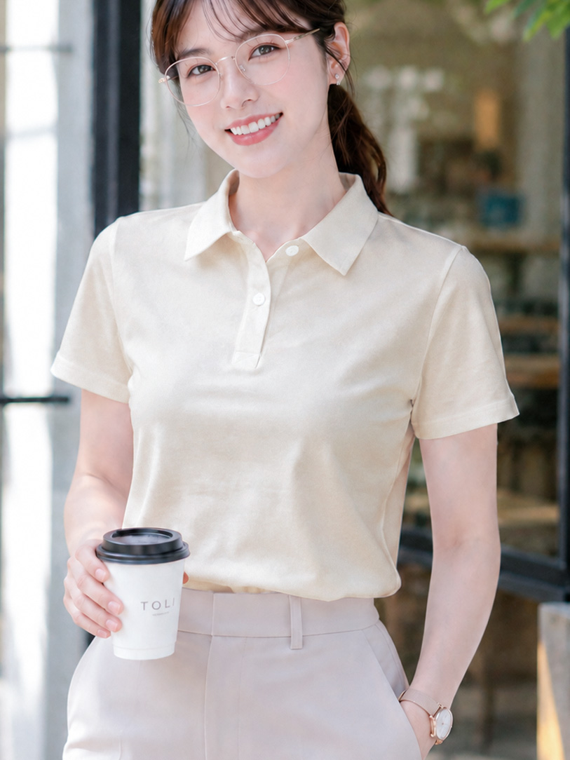 Áo polo nữ TOLI PLM46 – Cotton mềm, form suông thanh lịch, cổ sơ-mi gọn gàng, mặc đi làm & mỗi ngày