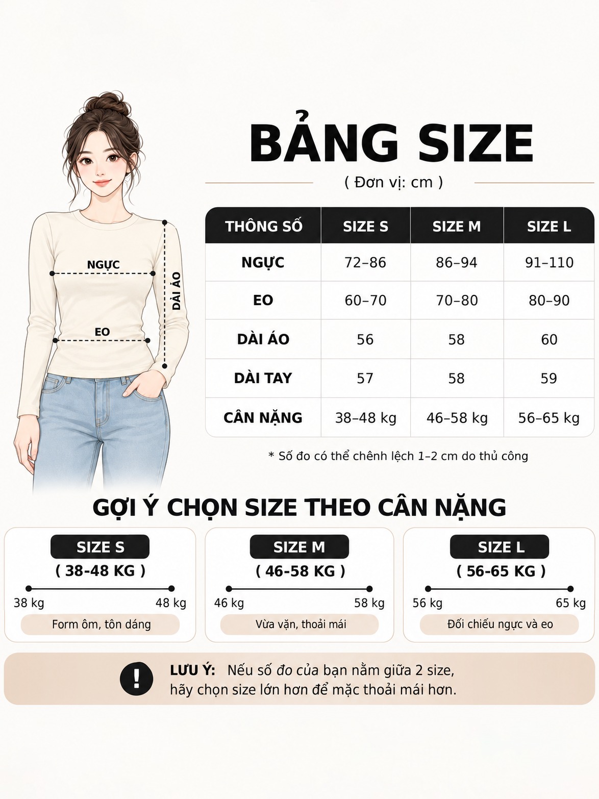 Áo thun nữ tay dài cổ đổ TOLI LHD36 – Thanh lịch để bạn tự tin hơn trong mỗi ánh nhìn