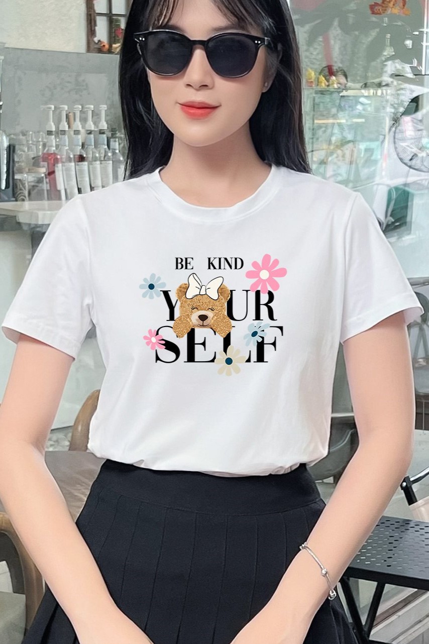 Áo thun nữ Cotton in màu Trắng Z33-Your Self