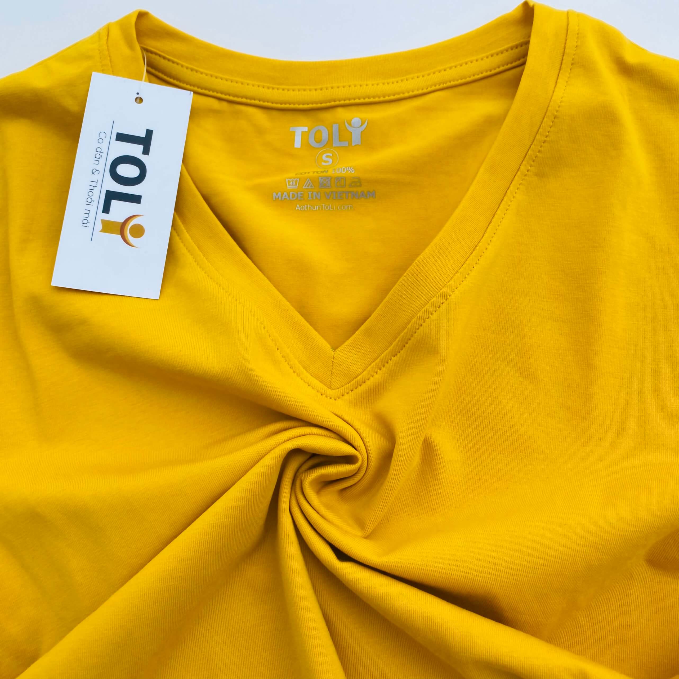 Áo thun nữ cổ Tim - Vàng Nghệ - BSA07