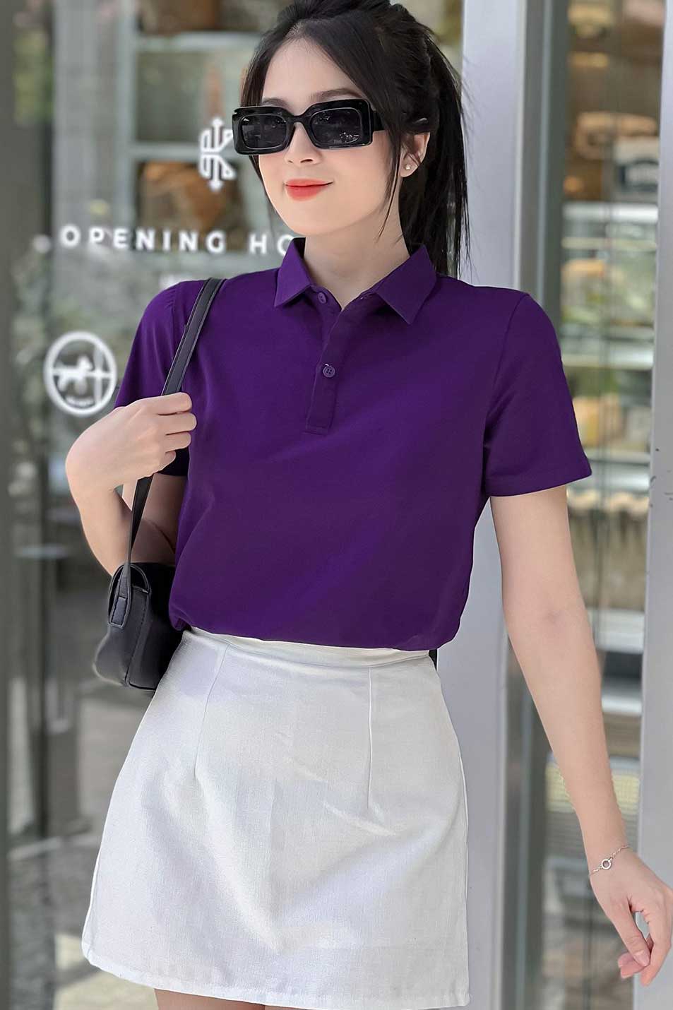Áo PoLo Nữ - Màu Tím Than - PLM01