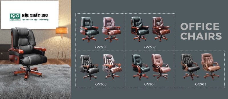 Ghế giám đốc thương hiệu nội thất Bộ Quốc Phòng 190 mẫu mã đẹp, kiểu dáng hiện đại