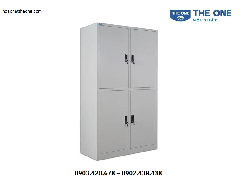 Tủ sắt 4 ngăn có thiết kế gọn gàng, linh hoạt đáp ứng được nhu cầu sử dụng đa dạng của khách hàng