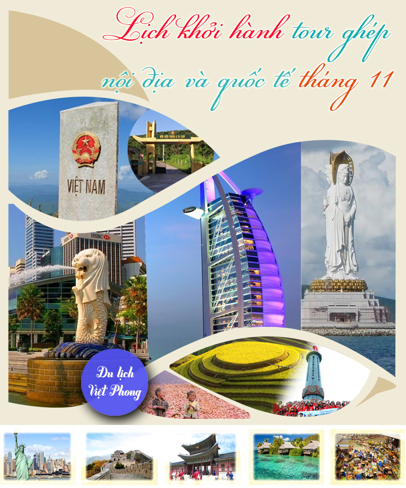 Lịch khởi hành tour ghép tháng 11,12/2016