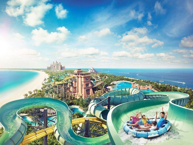 Ghé thăm công viên nước Aquaventure Park Dubai cùng trải nghiệm thác rơi đẹp độc lạ