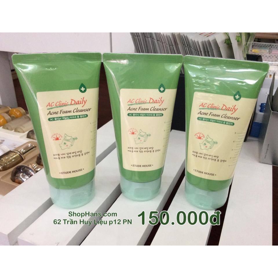 Sữa Rửa Mặt Etude Ac Clinic Daily Acne Foam Cleanser 150ml
