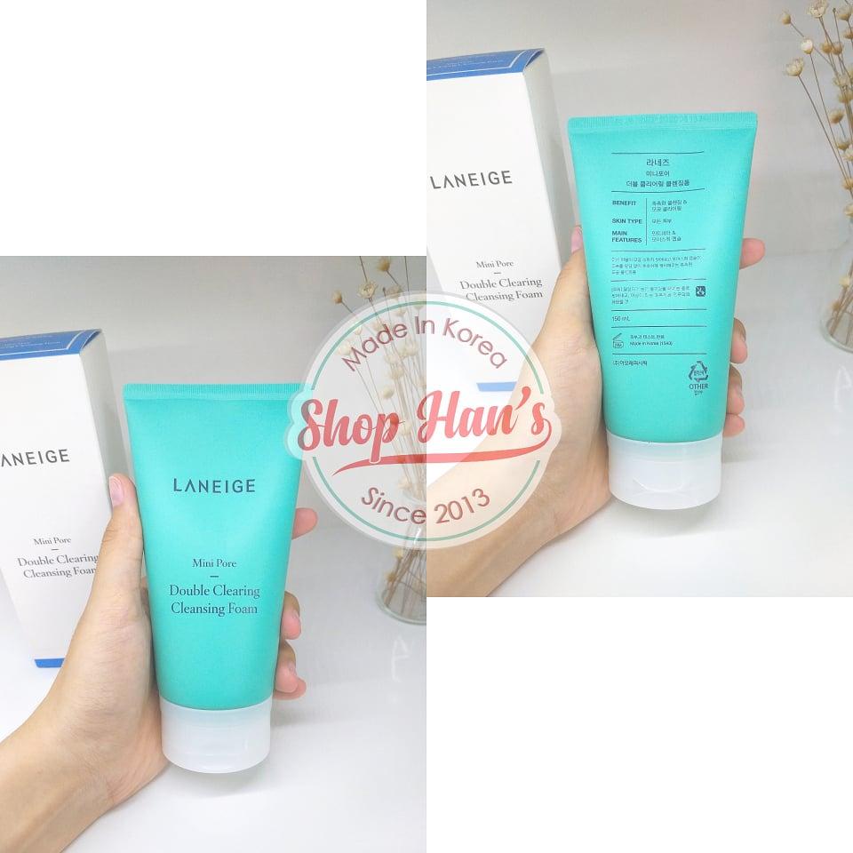 Sữa Rửa Mặt Làm Sạch Sâu Lỗ Chân Lông Laneige Mini Pore Double Clearing Cleansing Foam