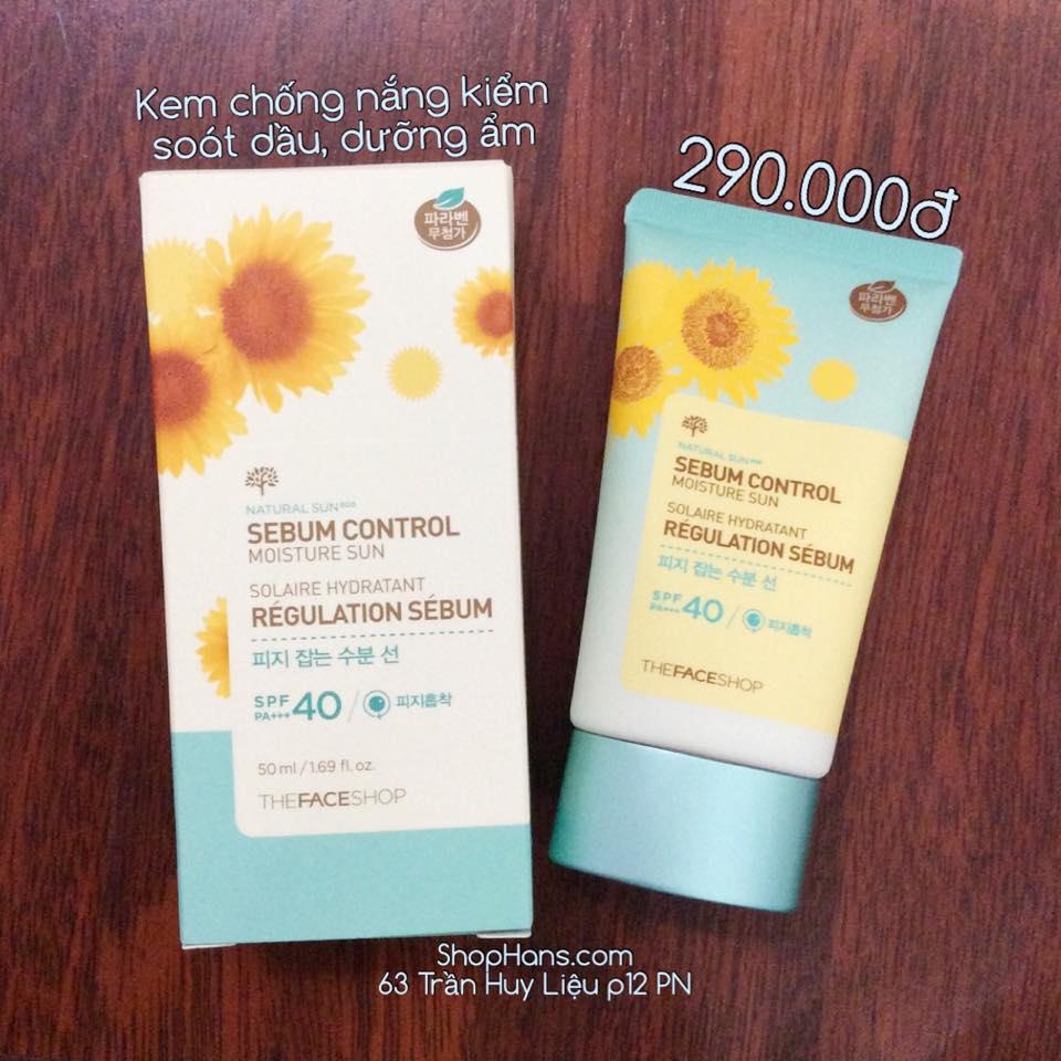 Kem chống nắng The Face Shop- Sebum control moiture sun 50ml