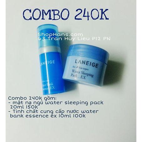 Combo mặt nạ ngủ + tinh chất cung cấp nước