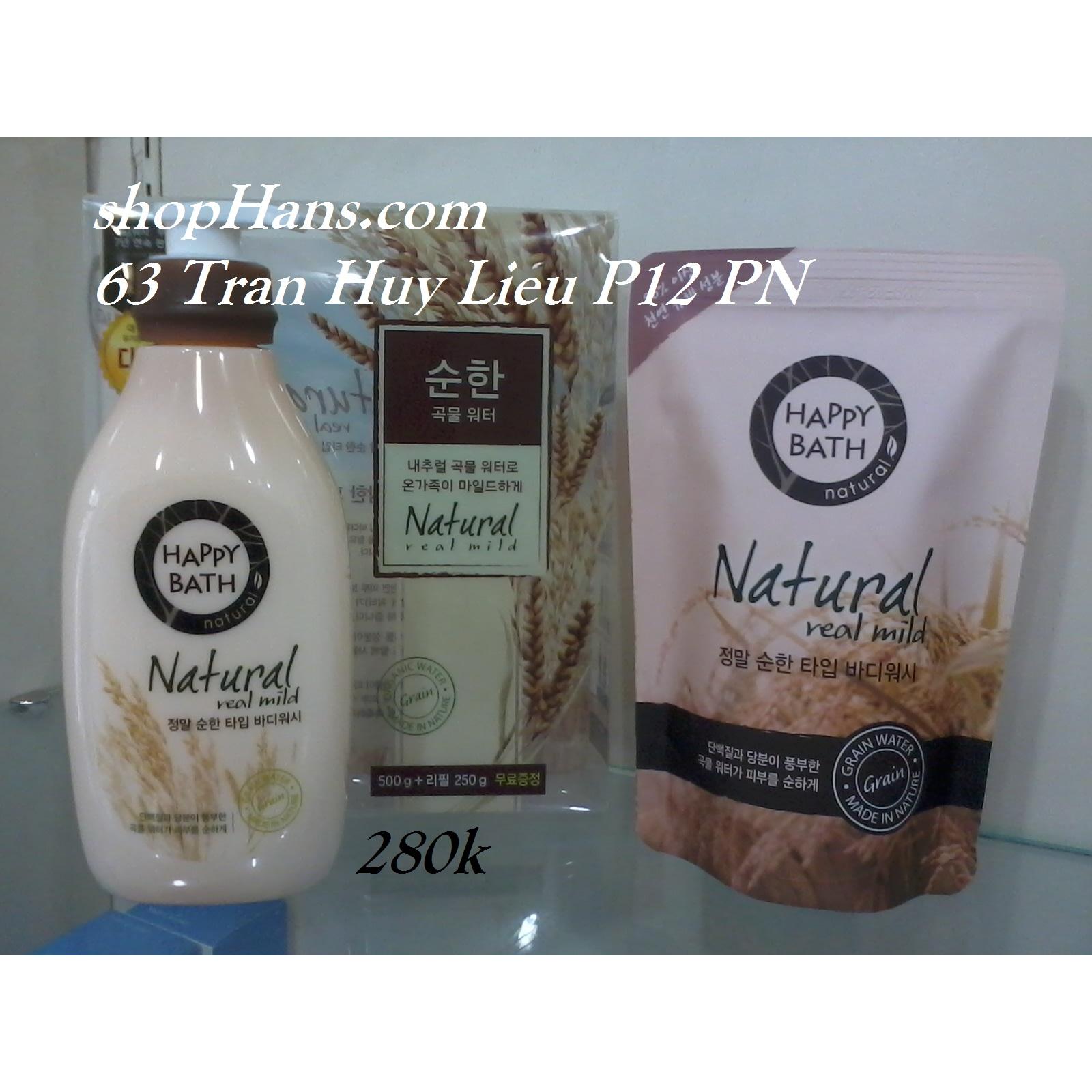 Sữa tắm Natural Real Mild Body Wash - Happy Bath 500gr + 250gr