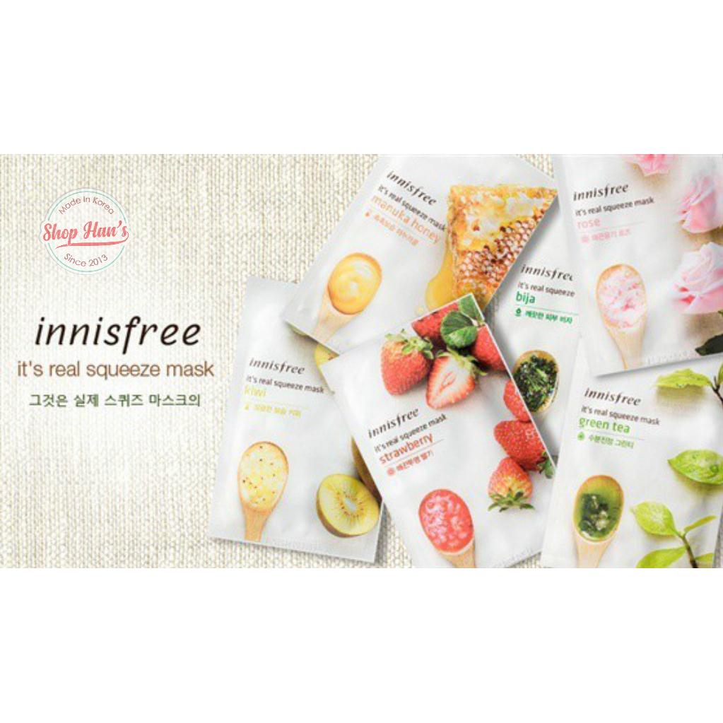 Mặt Nạ Giấy Dưỡng Da Innisfree Its Real Squeeze Mask