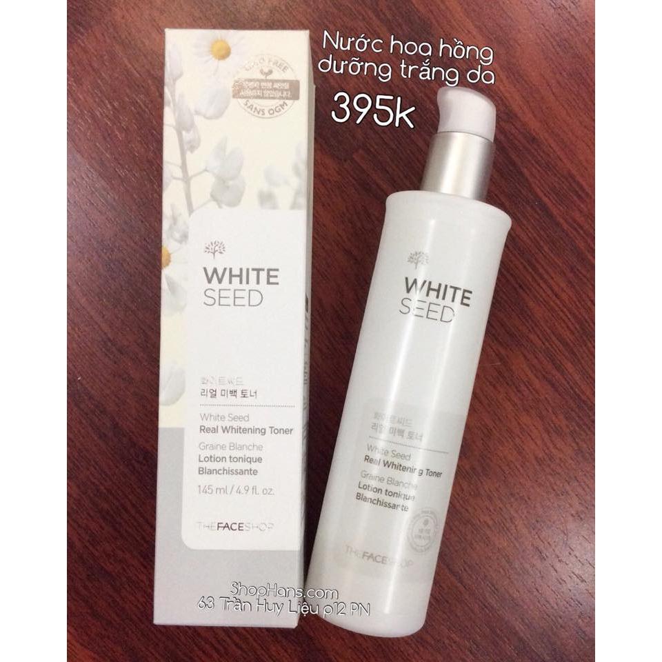 Nước hoa hồng dưỡng trắng da The Face Shop- White seed real whitening toner 145ml