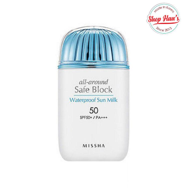 Kem chống nắng Missha  All-Around Safe Block Waterproof Sun Milk SPF50+/PA+++