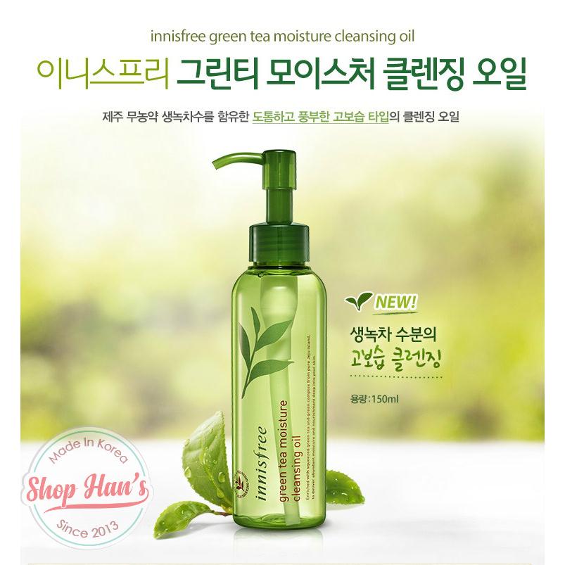 Dầu Tẩy Trang Dành Cho Da Khô Innisfree Green Tea Moisture Cleansing Oil