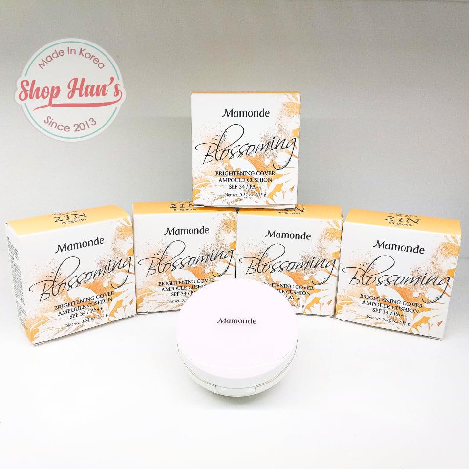 Phấn nước Mamonde Blossoming Brightening Cover Powder Cushion 21N