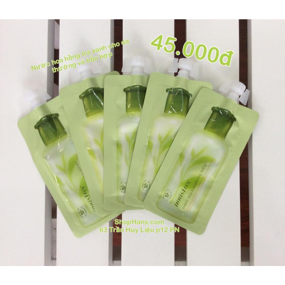 Innisfree Green tea balncing lotion gói 10ml có nắp đậy
