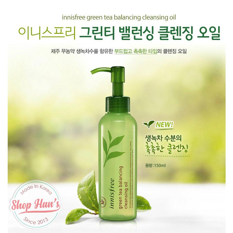 Dầu Tẩy Trang Dành Cho Da Hỗn Hợp Innisfree Green Tea Balancing Cleansing Oil