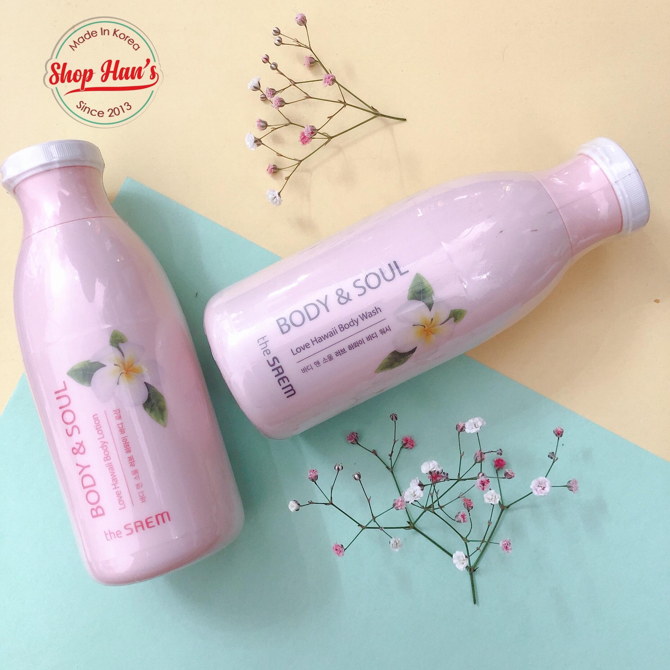 Sữa dưỡng thể Hương Hoa THE SAEM Body & Soul love hawaii Body Lotion 300 ml