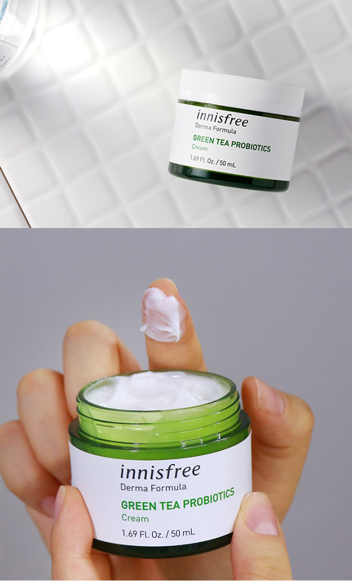 Kem Dưỡng Ẩm Innisfree Derma Formula Green Tea Probiotics Cream 50ml