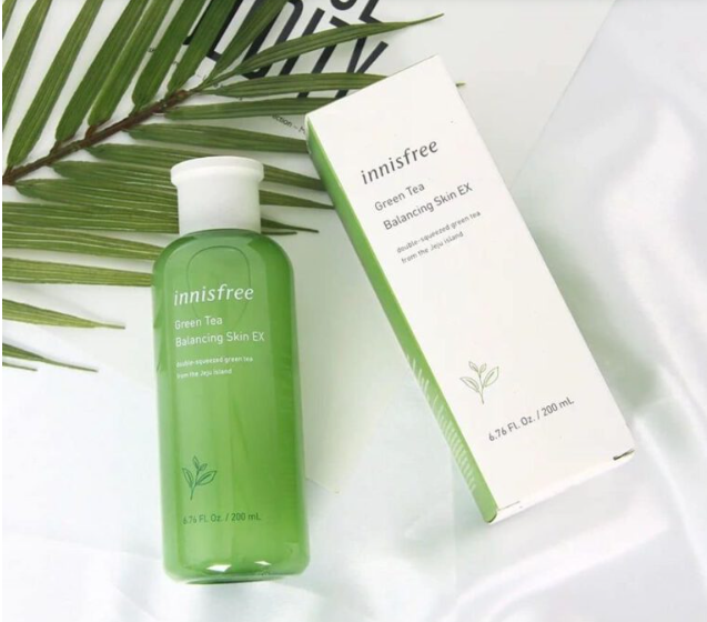 Nước Hoa Hồng Cho Da Dầu Mụn, Hỗn Hợp Innisfree Green Tea Balancing Skin EX 200ml