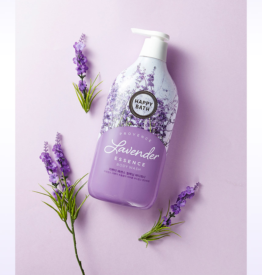 Sữa Tắm Dưỡng Ẩm Và Sáng Da Chiết Xuất Hoa Lavender Happy Bath Lavender Essence (900g)