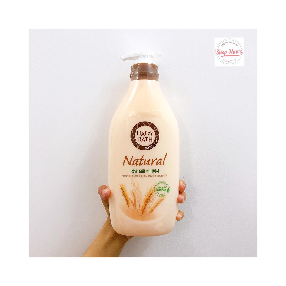 Sữa Tắm Dưỡng Ẩm Và Sáng Da Chiết Xuất Gạo Happy Bath Natural Real Mild Body Wash (900g)