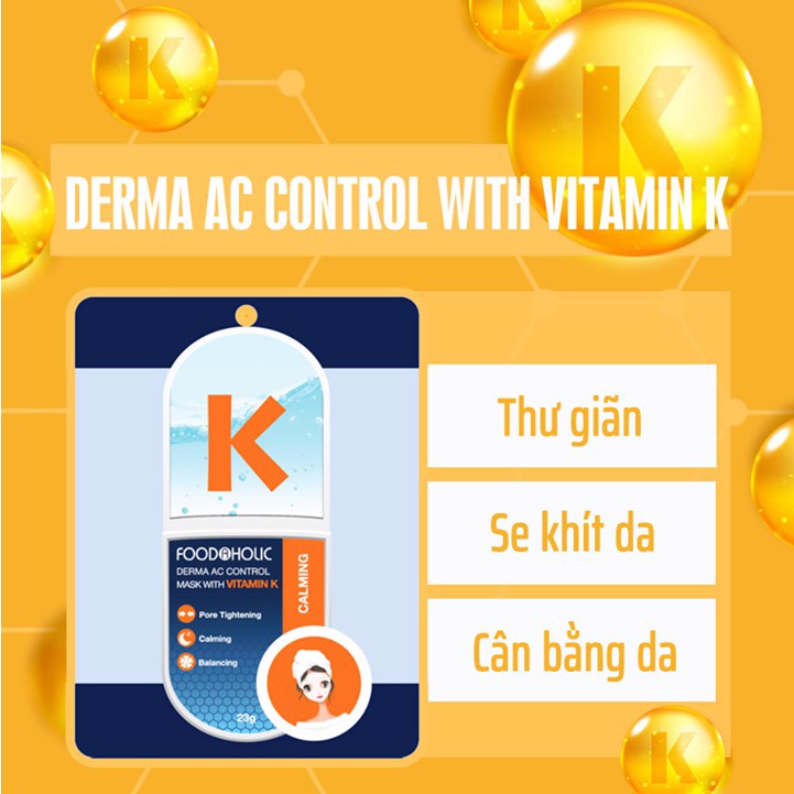 Mặt nạ giấy FOODAHOLIC Derma AC Control Mask With Vitamin K