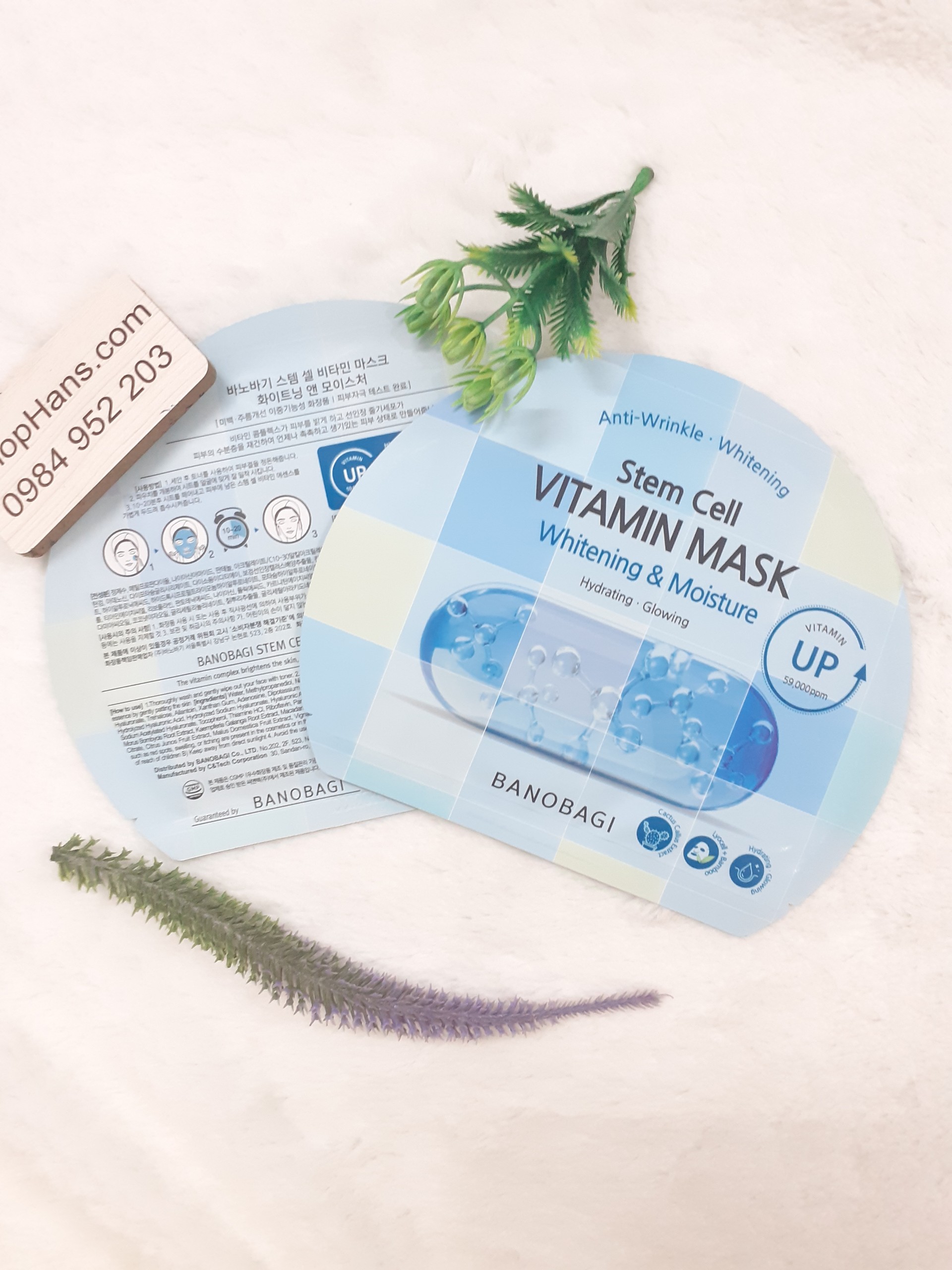 Mặt Nạ Dưỡng Sáng Và Cấp Ẩm Cho Da Banobagi Stem Cell Vitamin Mask Whitening & Moisture 30g