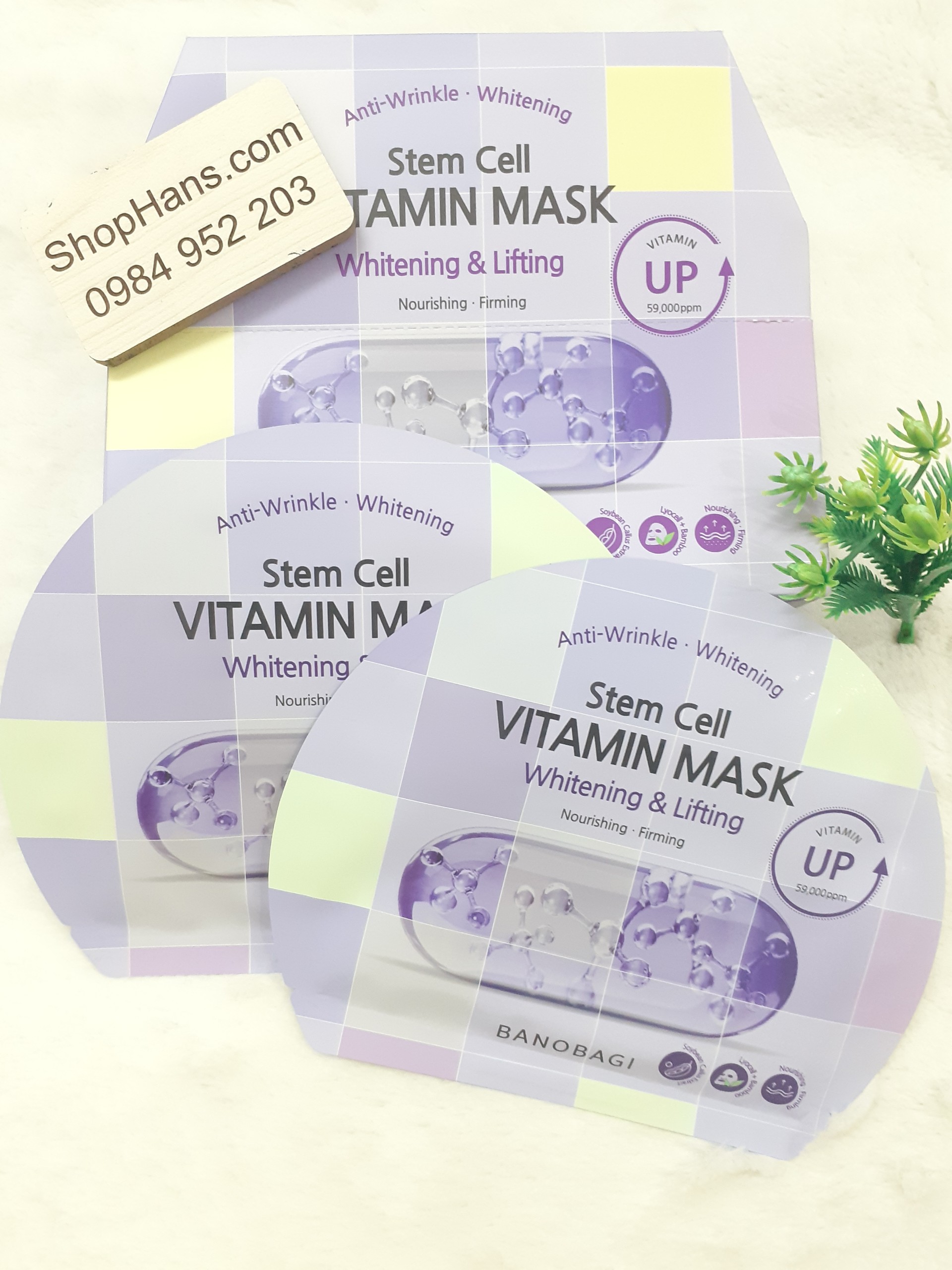 Mặt Nạ Dưỡng Sáng Và Làm Săn Chắc Da Banobagi Stem Cell Vitamin Mask #Whitening & Lifting 30g