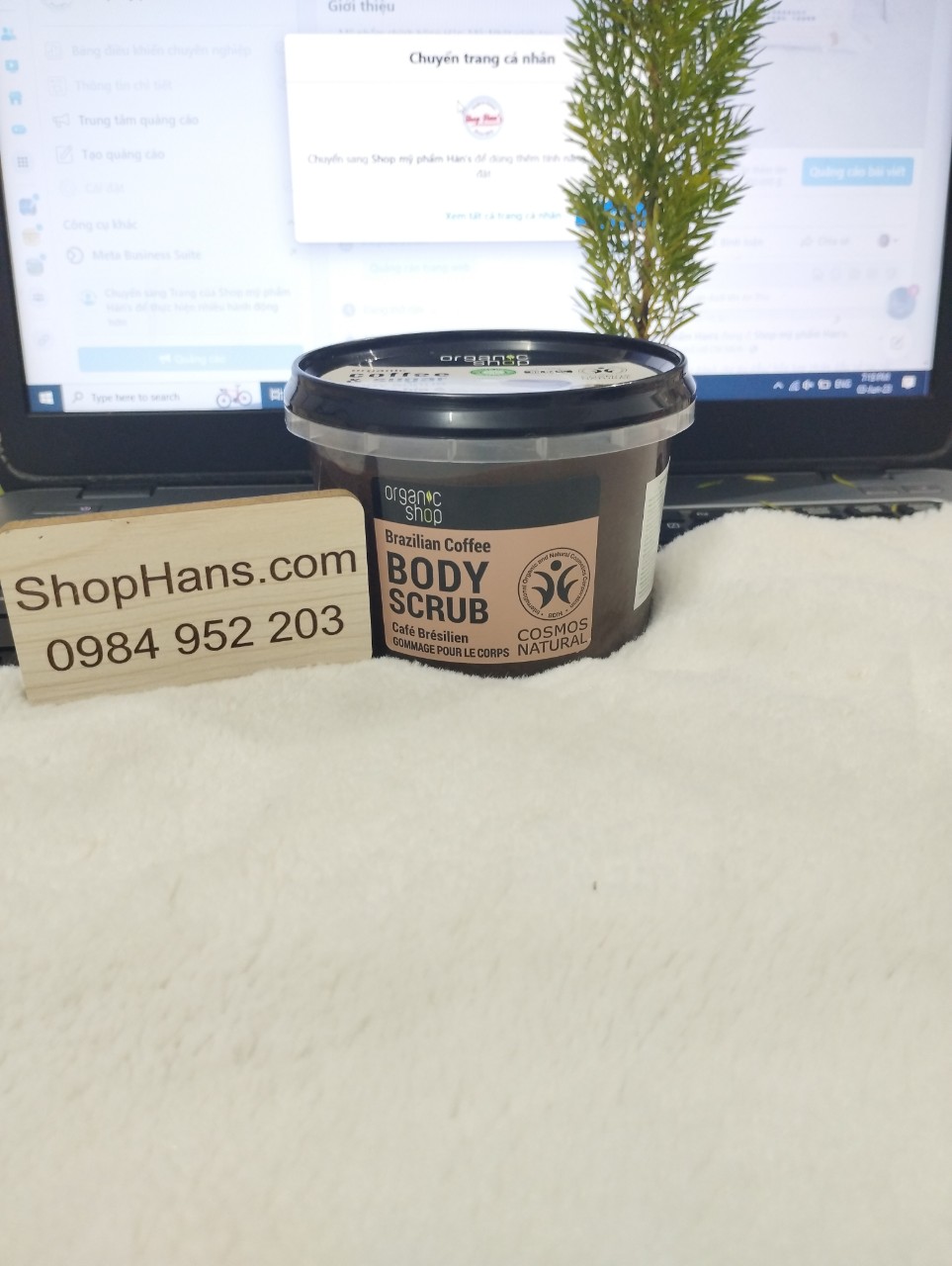 Tẩy tế bào chết coffee & sugar body scrub Organic Shop 250ml