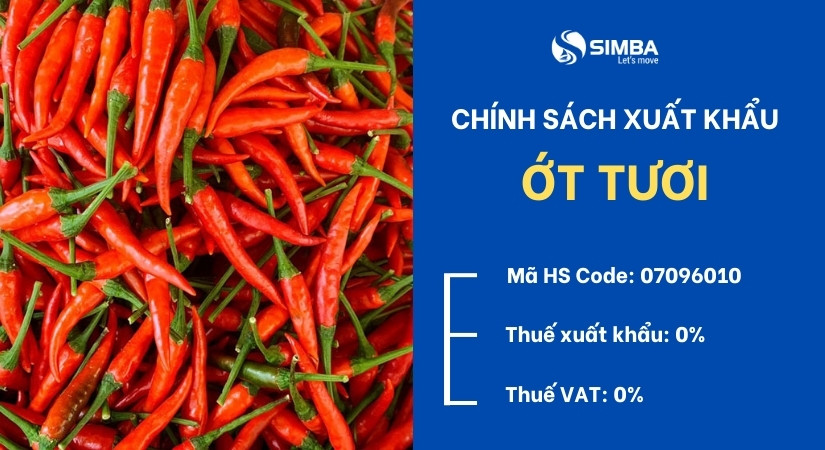 Thủ tục xuất khẩu ớt tươi chi tiết