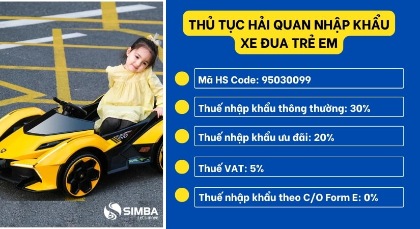 Thủ tục nhập khẩu xe đua trẻ em chi tiết