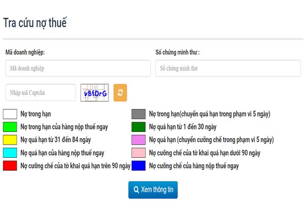 Cách tra cứu nợ thuế