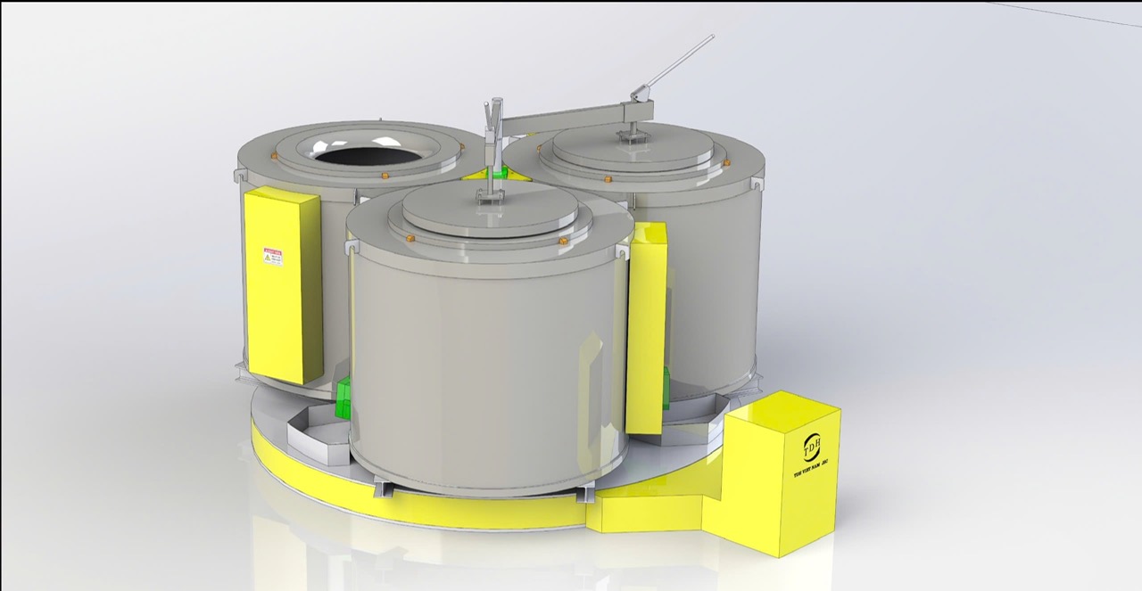 Lò điện nấu nhôm bàn xoay