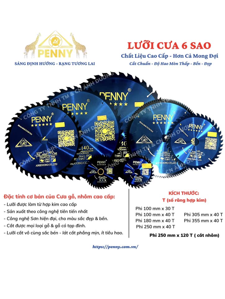 Lưỡi cưa gỗ xanh PENNY đa dạng kích thước