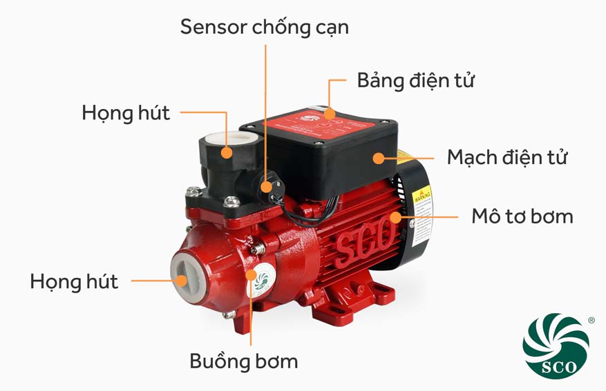 Cấu tạo máy bơm tăng áp điện tử SCO QB 180A