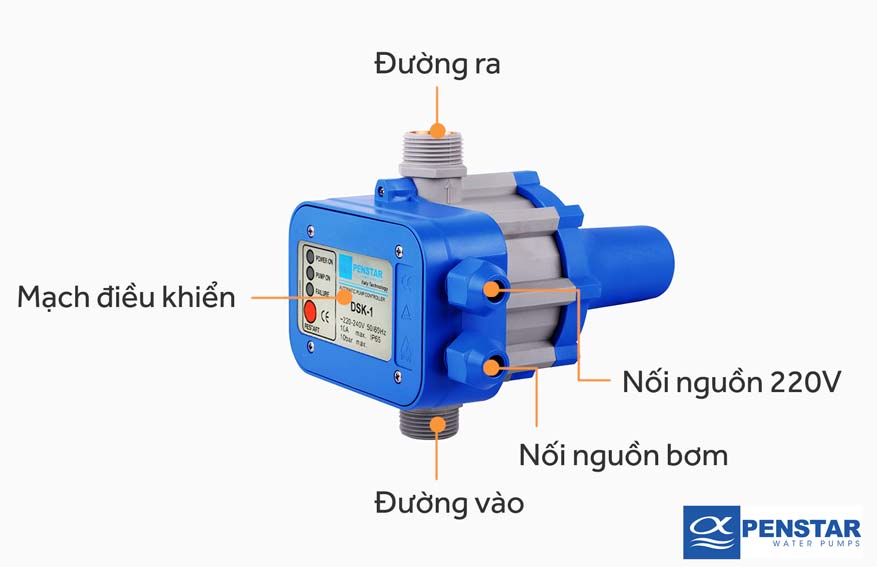 Cấu tạo rơ le máy bơm tự ngắt chống cạn Penstar DSK 1