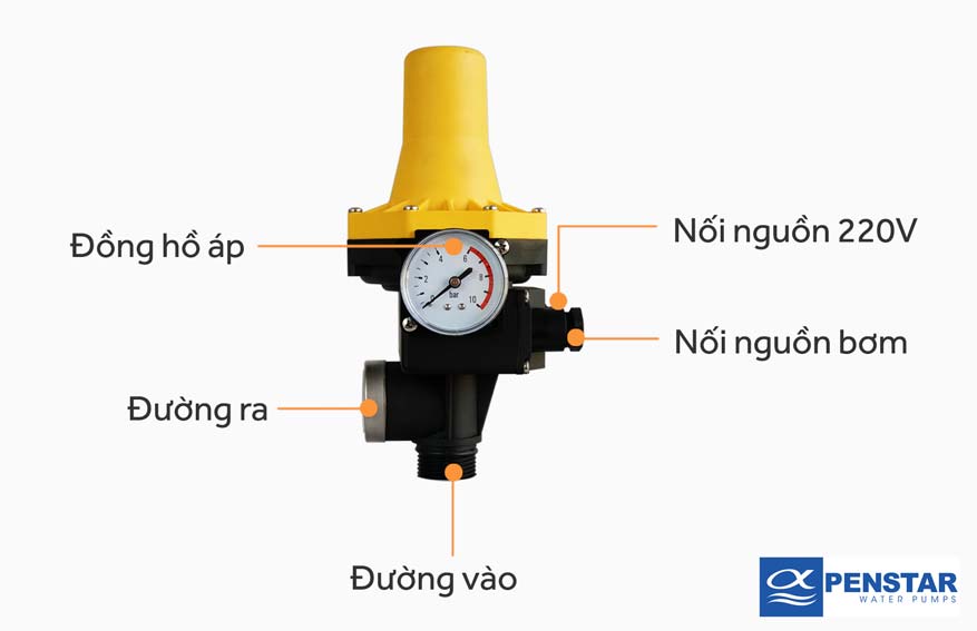 Cấu tạo rơ le máy bơm tự ngắt chống cạn Penstar DSK 3