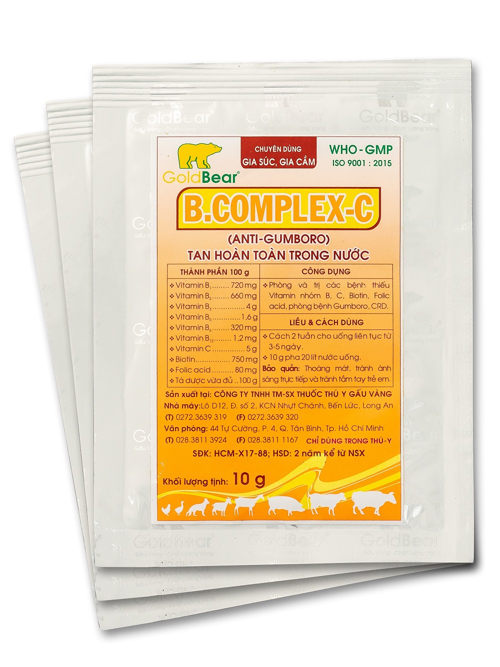 B.COMPLEX-C (10 G/GÓI) THÚ Y
