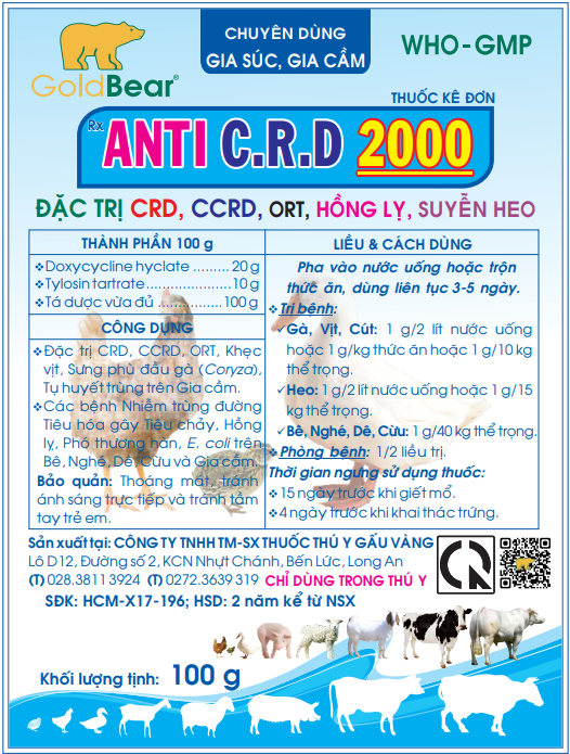 Rx-ANTI C.R.D 2000 100/GÓI -Thuốc kê đơn
