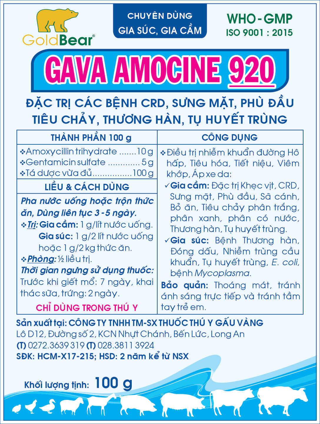 Rx-GAVA AMOCINE 920 (100 G/GÓI) Thuốc kê đơn