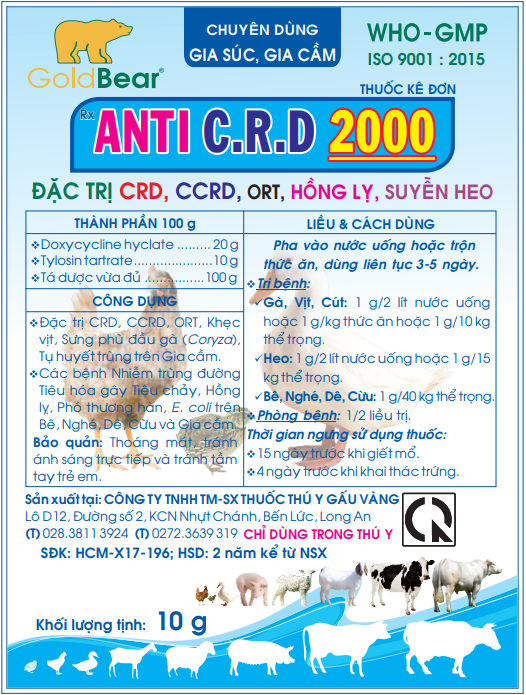 Rx-ANTI C.R.D 2000 (10 G/GÓI)-Thuốc kê đơn