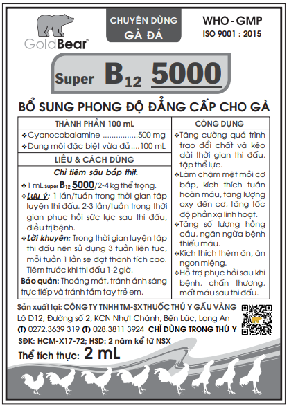 SUPER B12 5000 (2 ML/LỌ)