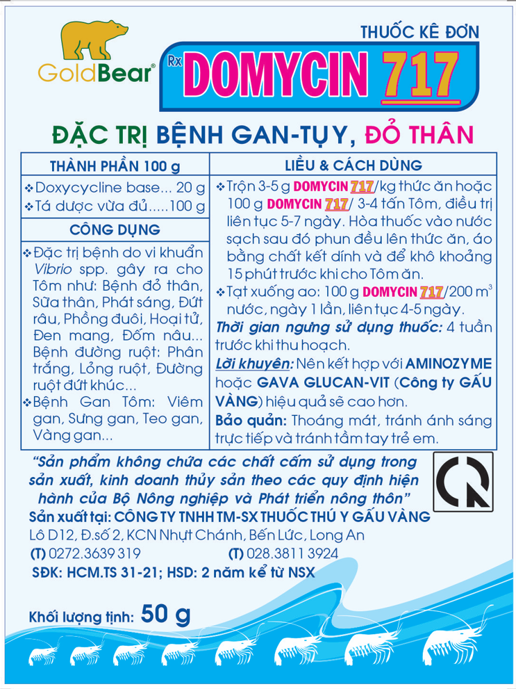 Rx-DOMYCIN 717 50G/GÓI - Thuốc kê đơn