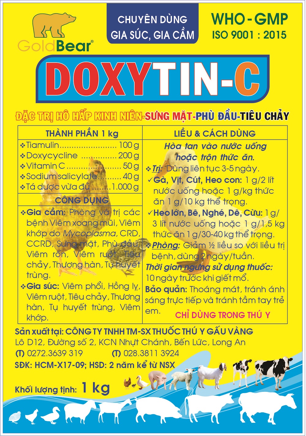 Rx-DOXYTIN-C (1 KG/GÓI) N.VÀNG-Thuốc kê đơn