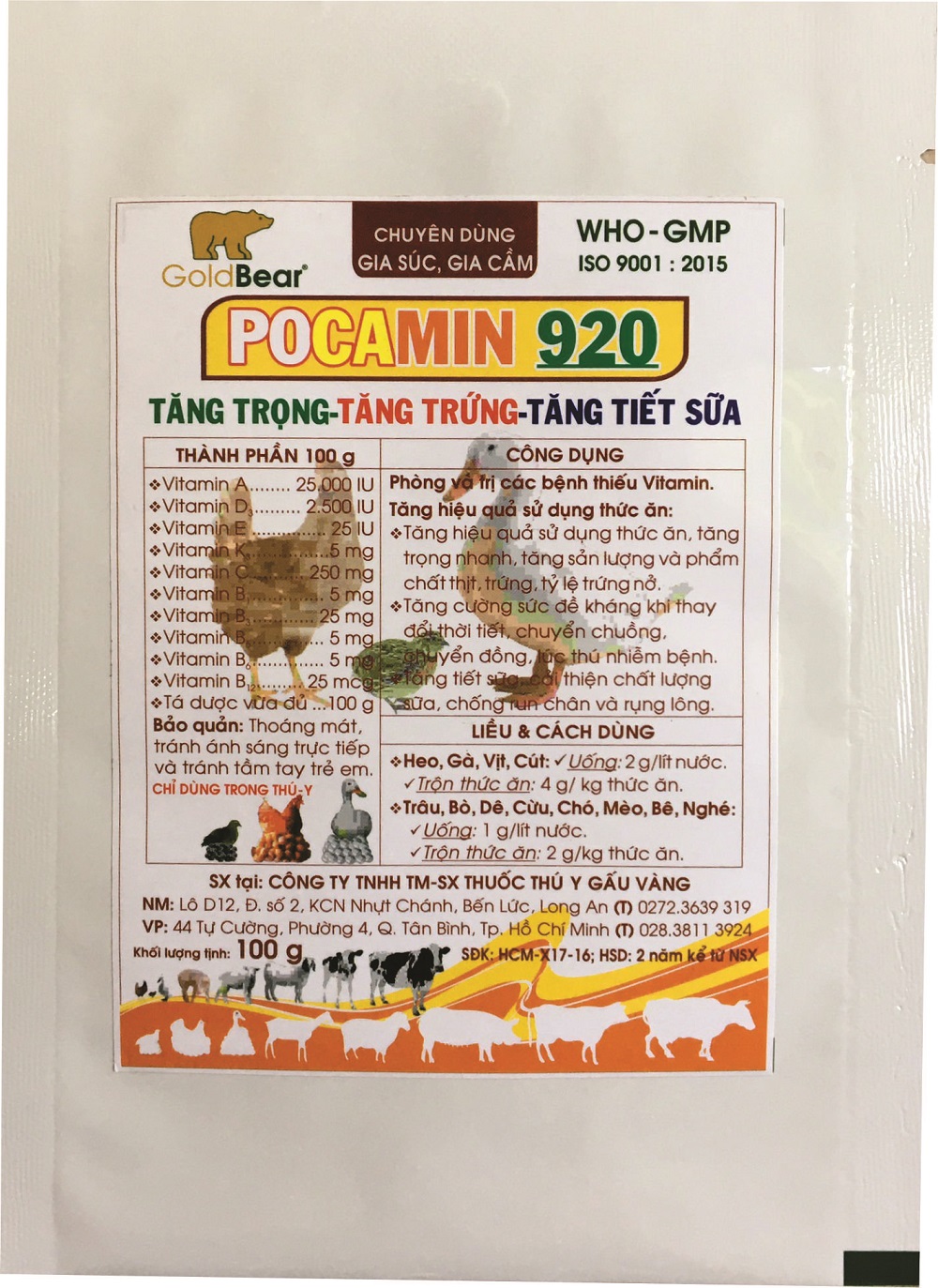 POCAMIN 920 (100 G/GÓI)