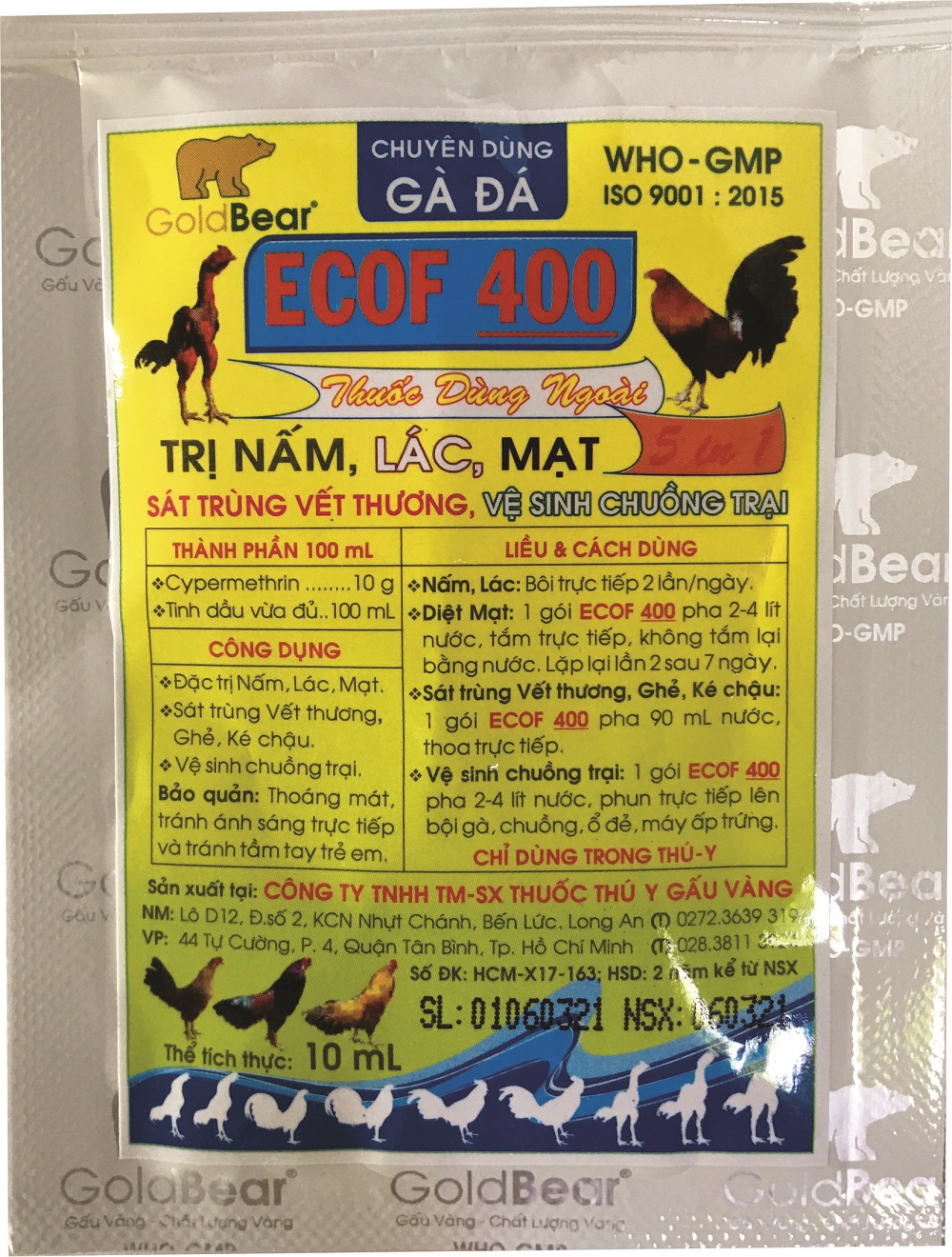 ECOF 400 (10 ML/GÓI) TẮM GÀ