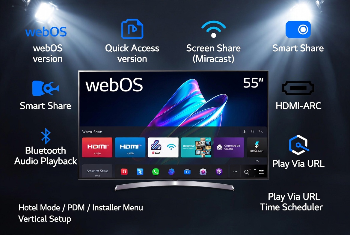 Tính Năng Smart TV Thương Mại Không Thể Bỏ Qua – Từ webOS Đến Hotel Mode